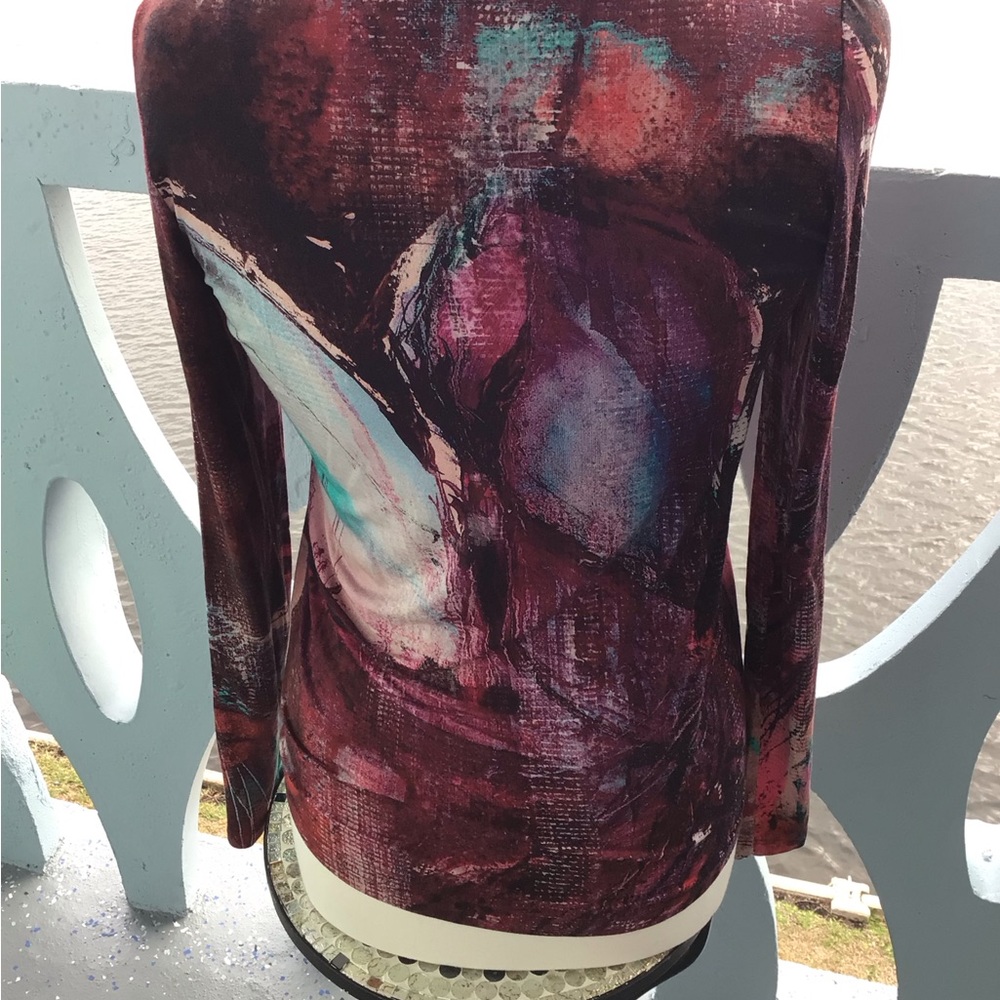Piazza Sempione Long Sleeve Graphic Dress Shirt Made in Italy - Picture 2 of 6